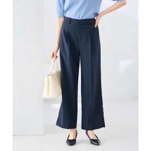 パンツ 「接触冷感/イージーケア/UVカット/吸水速乾」サマーストレッチワイドパンツ レディース