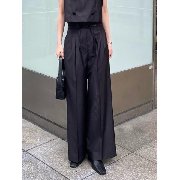 ワイドパンツ スラックス パンツ Mannish high waist easy PT マニッシュ ...