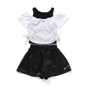水着 algyレイヤード風オフショル2Pセット水着 キッズ 子供 女の子