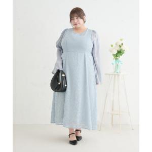 ワンピース 「Louiosy」「大きいサイズ」レースアップオケージョンドレス