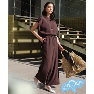ワイドパンツ パンツ 「セットアップ着用可/ウエストゴム」TENNEN TOUCH COOL イージーワイドパンツ レディース