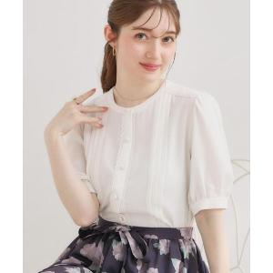ブラウス シャツ 夏 半袖 「洗える」ピンタック ブラウス レディース
