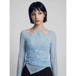 ブラウス シャツ 「TAJEN:T」TULLE HALTERNECK TOPS/チュールホルターネックトップス レディース