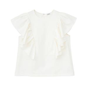 tシャツ フリルスリーブトップス レディース