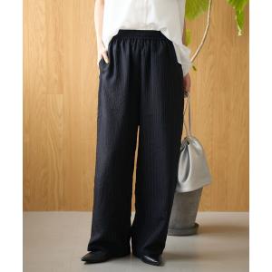 ワイドパンツ パンツ ストライプイージーワイドパンツ レディース