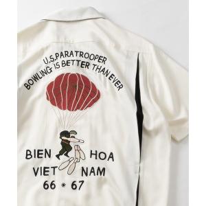 シャツ 「22」「HOUSTON/ヒューストン」バック刺繍ボーリングシャツ PARATROOPER メンズ レディース