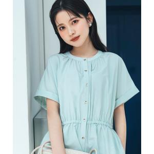 ブラウス シャツ 半袖 追加生産「ちょうど、いい服」きゅっとふわっと。全部盛りブラウス レディース