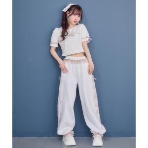 スウェットパンツ ジャージ サイドレースデザインスウェットパンツ レディース