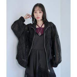 ブルゾン アウター レースメッシュキリカエブルゾン(HARE) レディース