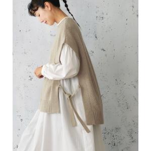 「soulberry」 ニットベスト L ベージュ レディース