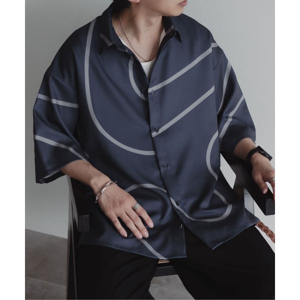 「epnok」 半袖シャツ LARGE グレイッシュブルー メンズ