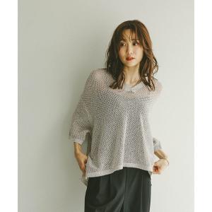 「GLOBAL WORK」 半袖ニット MEDIUM グレー系その他 レディース