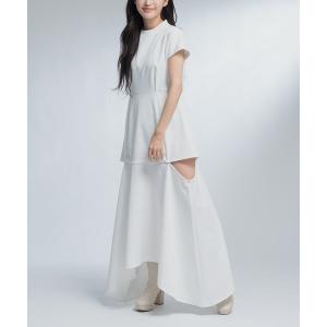 「qumerry.」 半袖ワンピース SMALL ホワイト レディース