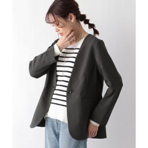 「GLOBAL WORK」 ノーカラージャケット MEDIUM スミクロ レディース