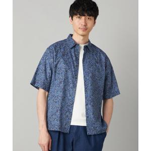シャツ 半袖 かすれ花柄プリント 半袖シャツ メンズ