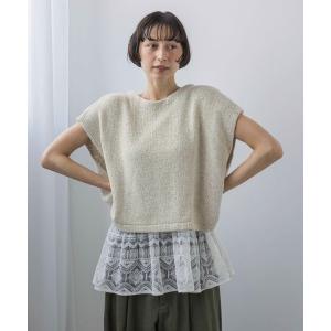 ベスト ジレ 「natural by clip」3ゲージダブルフロントテープヤーンベスト レディース