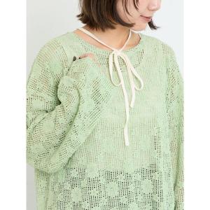 tシャツ 透かし柄ふくれジャガードプルオーバー レディース
