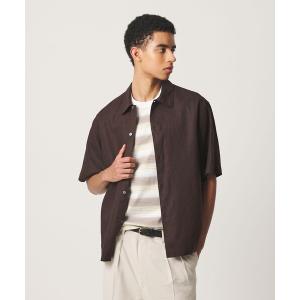 シャツ 半袖 HI-LINE シュリンク リネン ハーフ スリーブ シャツ メンズ