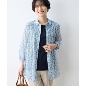 ブラウス シャツ 「Liberty」花柄リバティシアーピンタックブラウス レディース