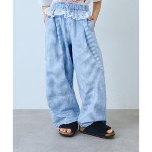ワイドパンツ パンツ 「KIDS」レースレイヤードギンガムチェックパンツ「ZOZO限定」 キッズ 子供服 女の子