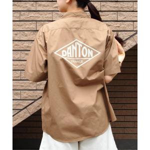 「DANTON」 半袖シャツ 38 ダークベージュ メンズ