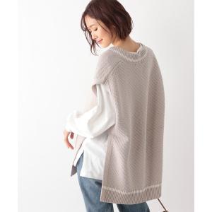 「GLOBAL WORK」 ニットベスト FREE ベージュ レディース