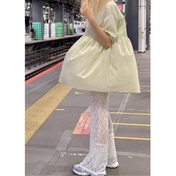 パンツ レースレイヤードイージーパンツ レディース