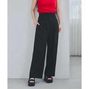 ワイドパンツ スラックス パンツ パターンキリカエストレートパンツ 826866 レディース