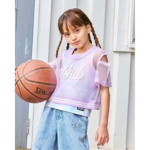 tシャツ メッシュ肩あき半袖トップス+タンクトップセット キッズ 子供服 女の子