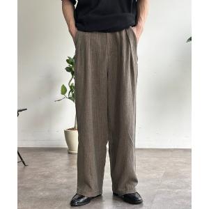 パンツ ピグメントリネン2タックスラックス レディース メンズ