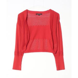 「nanette lepore」 ニットカーディガン M レッド レディース