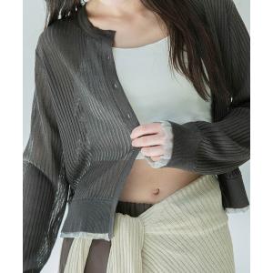 カーディガン UVケアシアーリブカーディガン レディース