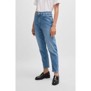 ジーンズ デニム デニムパンツ ハイウエスト クロップドジーンズ ブルー コンフォートストレッチデニム レディース