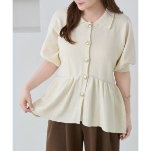 tシャツ 「apres jour clair」イレヘムペプラムニット レディース