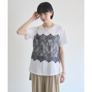 tシャツ 半袖 ROSIEE レースビスチェ風トップス レディース