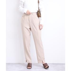 スラックス パンツ リサイクルストレッチツイルセンターシームテーパードパンツ レディース