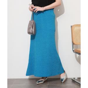 ロング スカート 夏 クラッシュカットジャガードマーメイドスカート