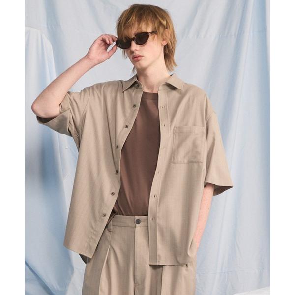 シャツ 半袖 「UNISEX」Airy Striped Gabardine Prime-Over S...