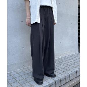 パンツ リネン混2タックワイドパンツ メンズ
