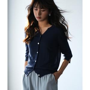 カーディガン 「接触冷感」スキッパーネックサマーニットカーディガン レディース｜ZOZOTOWN Yahoo!店