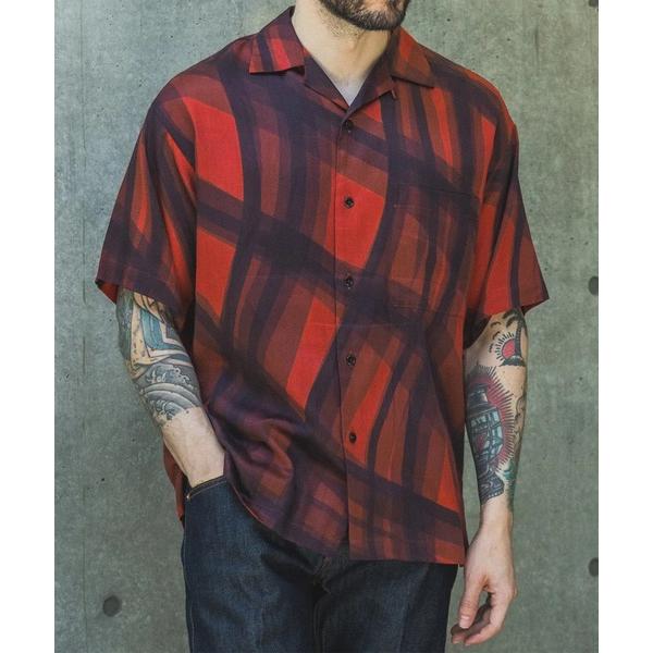 シャツ 「MR.OLIVE」ABSTRACT CHECK /SHORT/S OPEN COLLAR ...