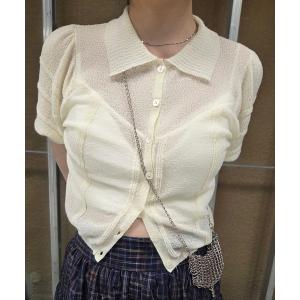 ブラウス シャツ 夏 半袖 MEDI COMPACT SUMMER KNIT BLOUSE レディース