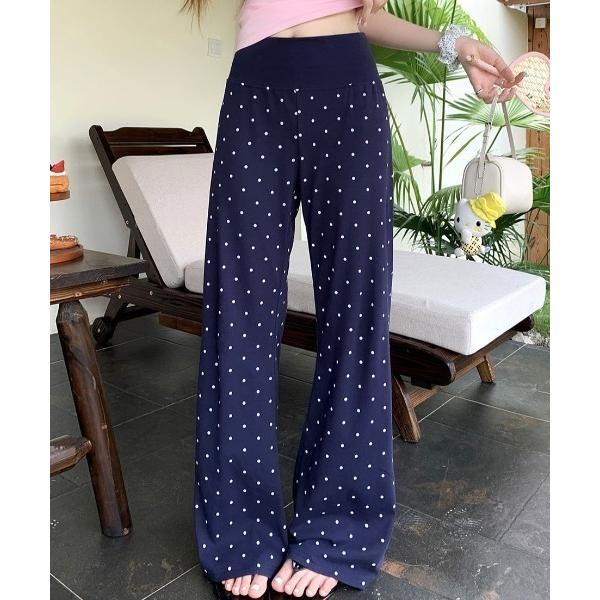 パンツ Polka dot straight flare pants レディース