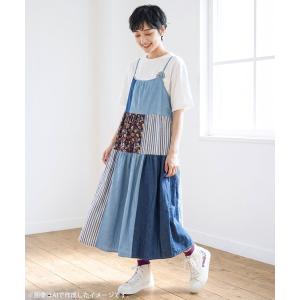 ワンピース 162604:花柄×ストライプ パッ...の商品画像