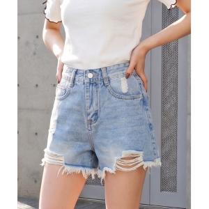ジーンズ デニム デニムパンツ ダメージデニムショートパンツ レディース