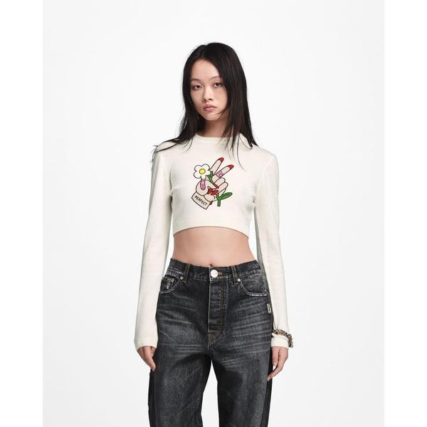 MARC JACOBS Marc Jacobs TATTOO PATCH CROP LONGSLEEVE Tシャツ