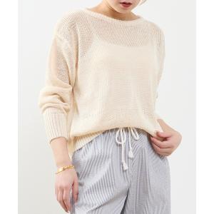 ニット セーター ストローヤーン シアーニットプルオーバー レディース