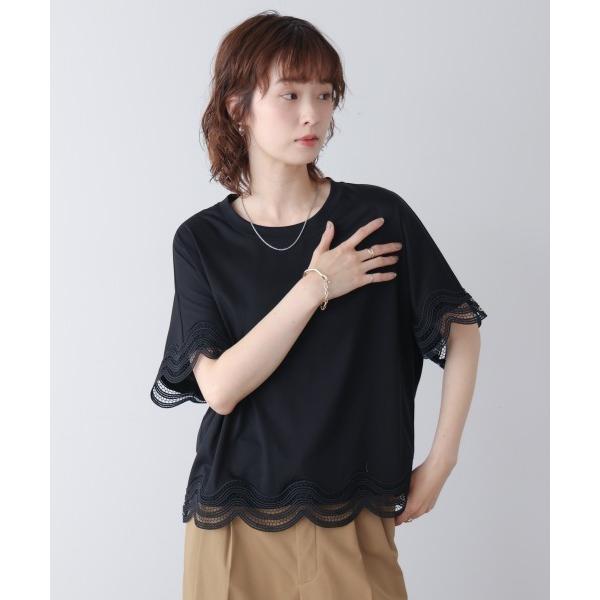 tシャツ レーストリミングプルオーバー レディース
