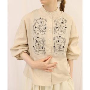 「haupia」 長袖ブラウス MEDIUM キナリ レディース