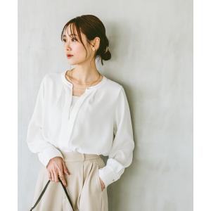 「GLOBAL WORK」 長袖ブラウス LARGE オフホワイト レディース